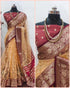 Vasthrlay Organza Golden Traditional Pinkpink