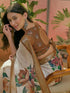 Vasthrlay Womens Printed Unstitched White Saree
