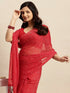 Vasthrlay Chiffon Bandhani Printed Teal Saree