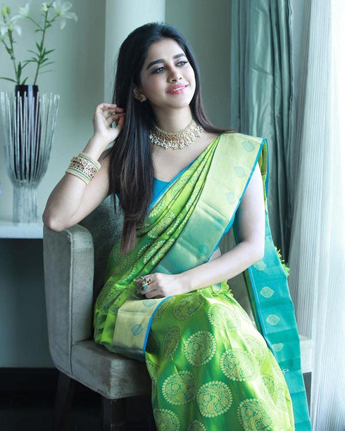 Vasthrlay Green Banarasi Saree