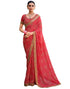 Vasthrlay Georgette Embroidery Unstitched Red Saree