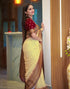 Vasthrlay Banarasi Jacquard Unstitched Beige Saree