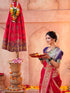 Vasthrlay Weaving Paithani Unstitched Dark Green Saree