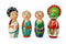 SIGNY Handcrafted Channapatna Kathakali Wooden Doll Set of 4