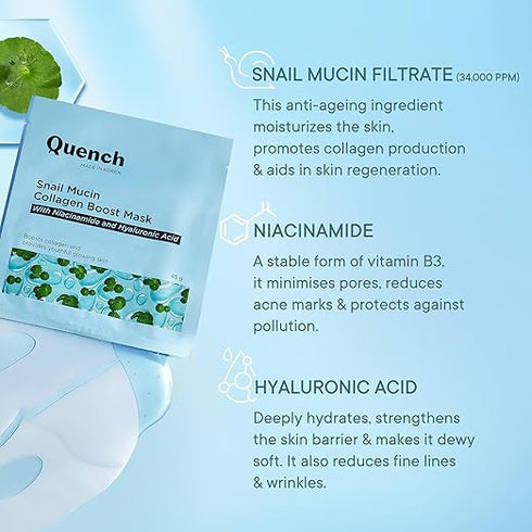 Quench Snail Mucin Collagen Boost Mask