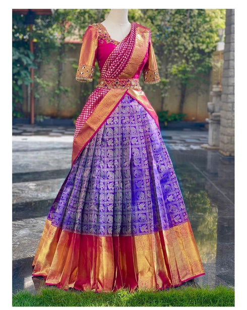 Vasthrlay Traditional Unstitched Kanjivaram Kanchipuram