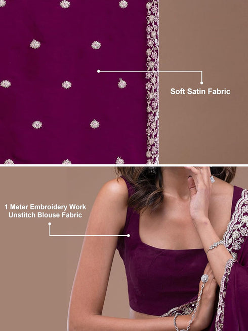 Vasthrlay Embroidery Siroski Unstitch Black Ethnic Wear