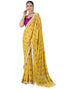 Vasthrlay Georgette Embroidery Unstitched Turmeric Yellow Saree