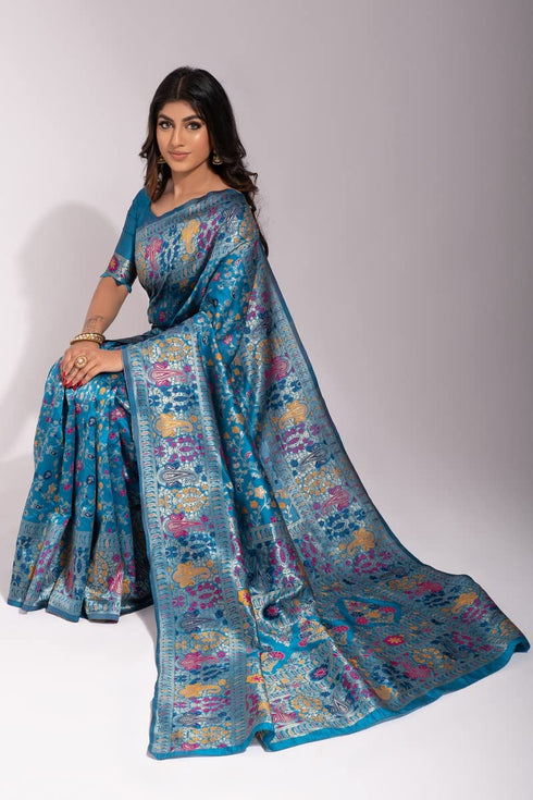 Vasthrlay Banarasi Unstitched Saree