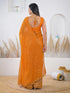Vasthrlay Georgette Printed Unstitched Orange Saree