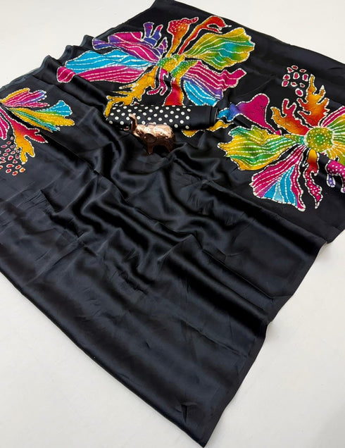 Vasthrlay Ajrakh Saree Crepe