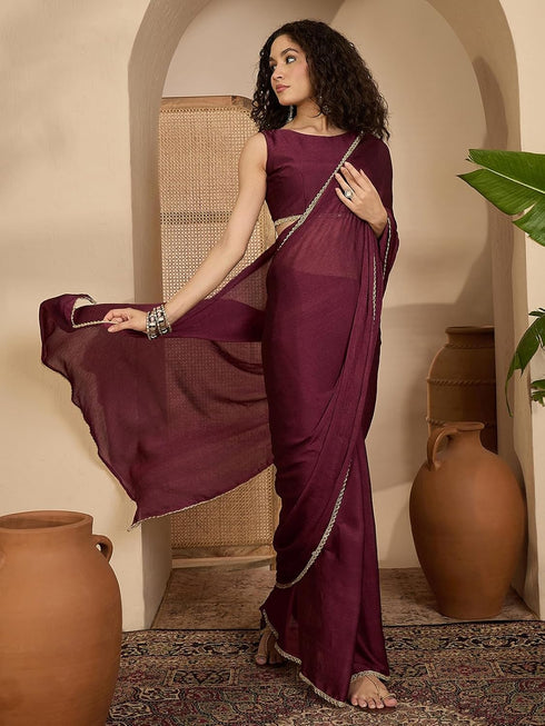Vasthrlay Georgette Black Saree
