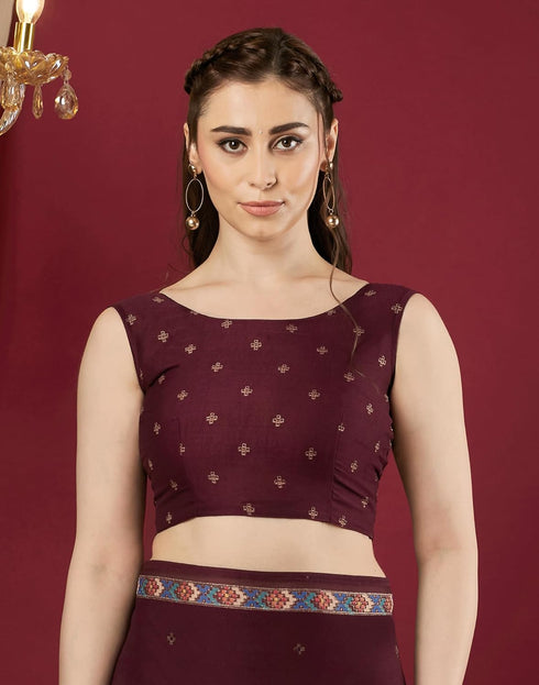 Vasthrlay Georgette Printed Unstitched Rani Pink Saree