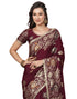 Vasthrlay Kanjivaram Banarasi Maroon | Golden Border Saree With Unstitched Blouse Piece