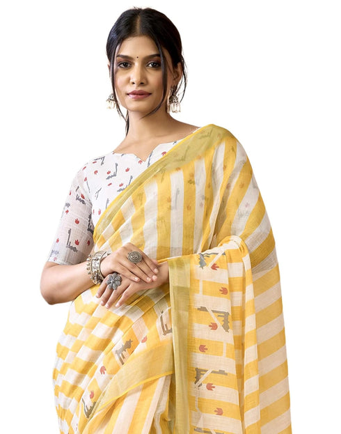 Vasthrlay Womens Printed Unstitched Purple Saree