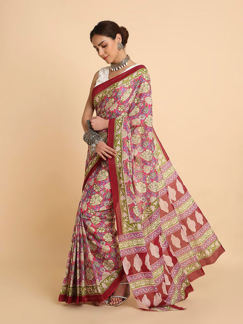 Vasthrlay Lightweight Breathable Traditional Printed Saree