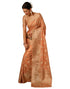 Vasthrlay Banarasi Kanjivaram Unstitched Orange Saree