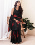 Vasthrlay Georgette Sequence Unstitched Black Saree