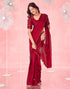 Vasthrlay Womens Scalloped Unstitched Maroon Saree