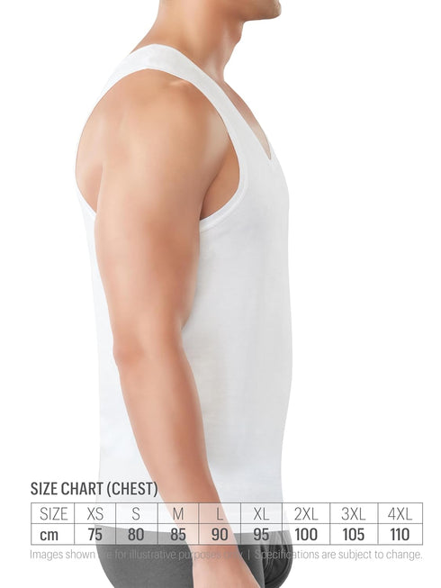 Dixcy Scott Originals Clasz Vest | 100% Combed Cotton | Men's Vest | No-Peep Neckline | Breathable, Sweat Absorbent Vest for Men | Cut Away Back Arm Hole | Innerwear for Man | Pack of 3 Regular Fit