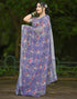Vasthrlay Chanderi Printed Unstitched Blue Saree