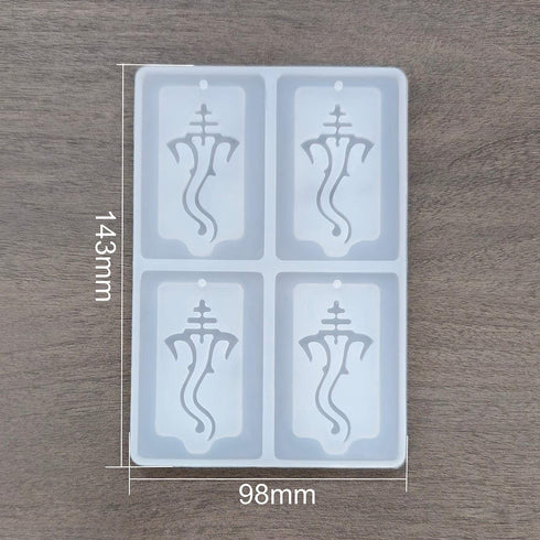 ARTOOL Ganpati Rectangle Silicone Mould for Keychain, Pendant & Resin Craft