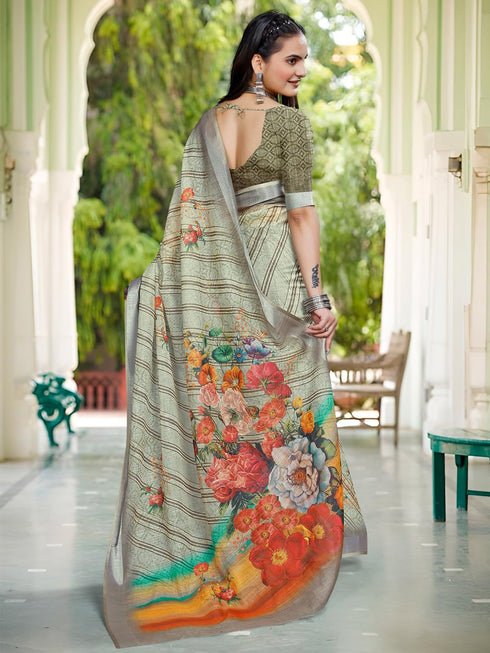 Vasthrlay Elephant Printed Unstitched Sai Ethnic Wear