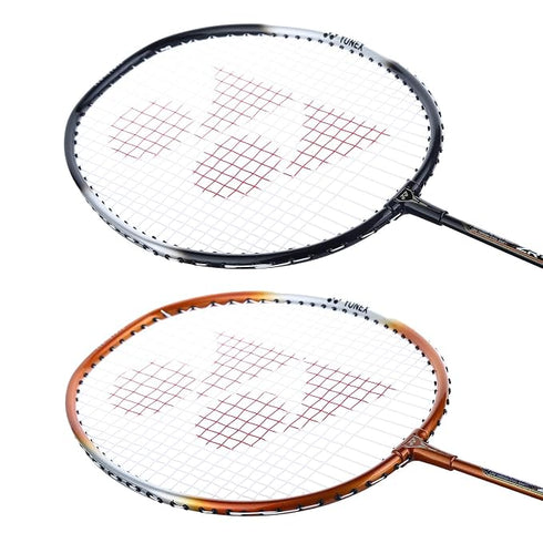 Yonex ZR 100 Light Aluminium Badminton Racquet with Full Cover (Black & Black - Made in India) Set of 2