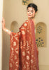 Vasthrlay Banarasi Elephant Unstitched Saree