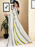 Vasthrlay Womens Printed Unstitched White Saree
