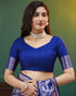 Vasthrlay Banarasi Kanjivaram Unstitched Black Saree