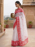Vasthrlay Printed White Saree