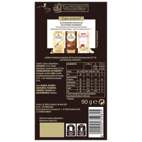Ferrero Rocher Chocolate Bar 90g