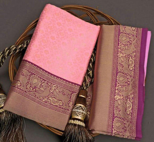 Vasthrlay Purple Kanjivaram Saree