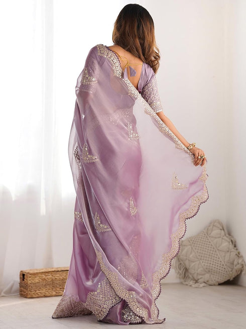Vasthrlay Embroidered Black Saree