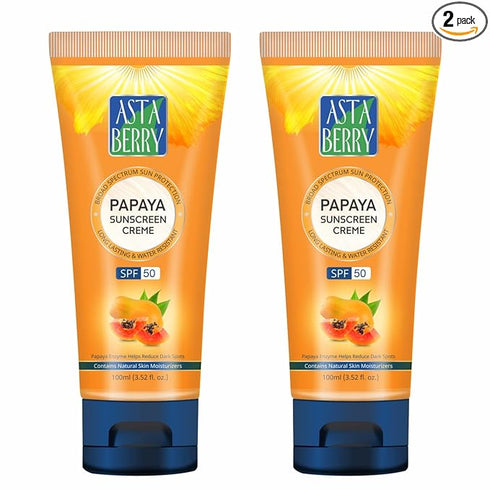 ASTABERRY Papaya Sunscreen Creme SPF 50 With Papaya Extract