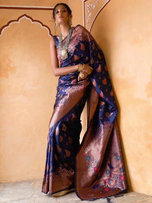 Vasthrlay Banarasi Traditional Unstitched Saree