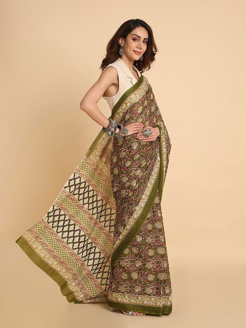 Vasthrlay Lightweight Breathable Traditional Printed Saree