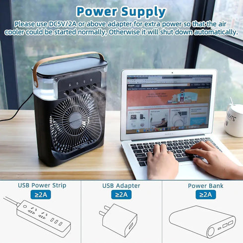 Portable Table Mist Fan with 5 Hole Spray