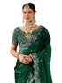 Vasthrlay Scalloped Embroidery Unstitched Rani Pink Saree