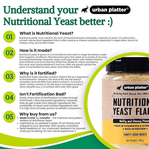 Urban Platter Nutritional Yeast Flakes Shaker Jar