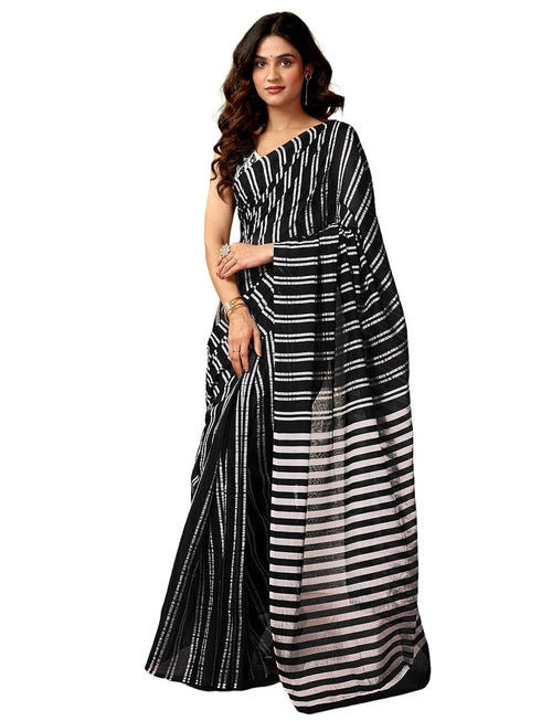 Vasthrlay Chanderi Printed Unstitched Sky Blue Saree