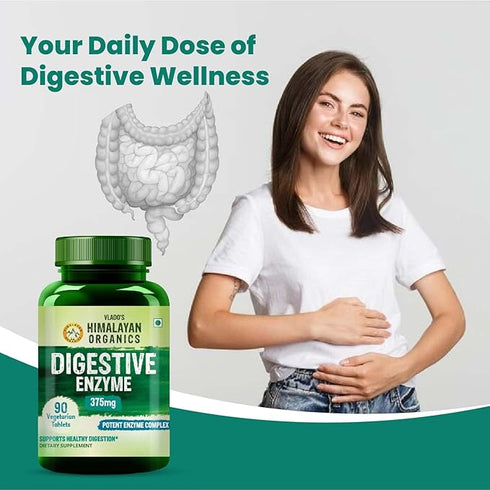 Himalayan Organics Digestive Enzyme 375 Mg Capsules
