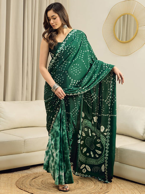 Vasthrlay Bandhani Printed Chiffon Unstitched Ethnic Wear