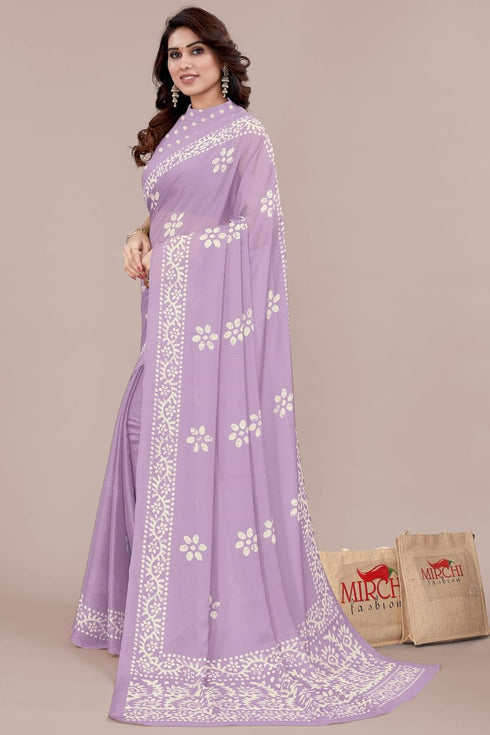 Vasthrlay Fashion Chiffon Printed Parrot Ethnic Wear