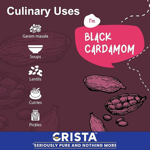 CRISTA Darjeeling Whole Black Cardamom Seeds