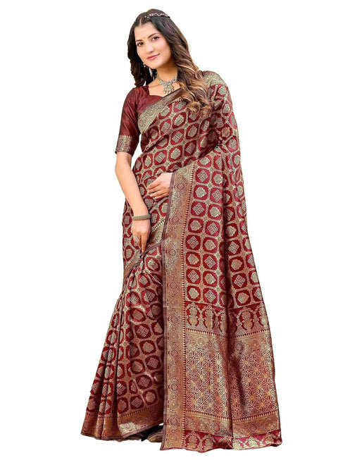 Vasthrlay Banarasi Weaving Pista Saree