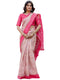 Vasthrlay Womens Printed Unstitched White Saree