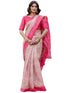 Vasthrlay Womens Printed Unstitched White Saree