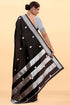 Vasthrlay Silver Banarasi Unstitched Saree